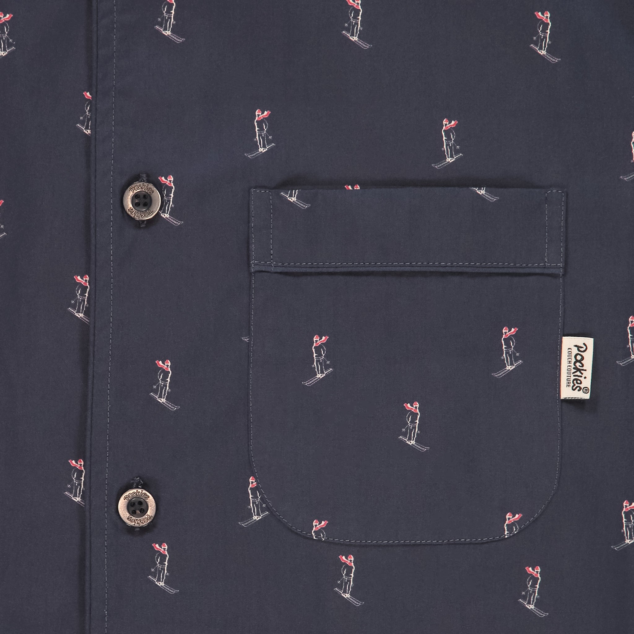 Ski Man Pyjama Shirt - Navy