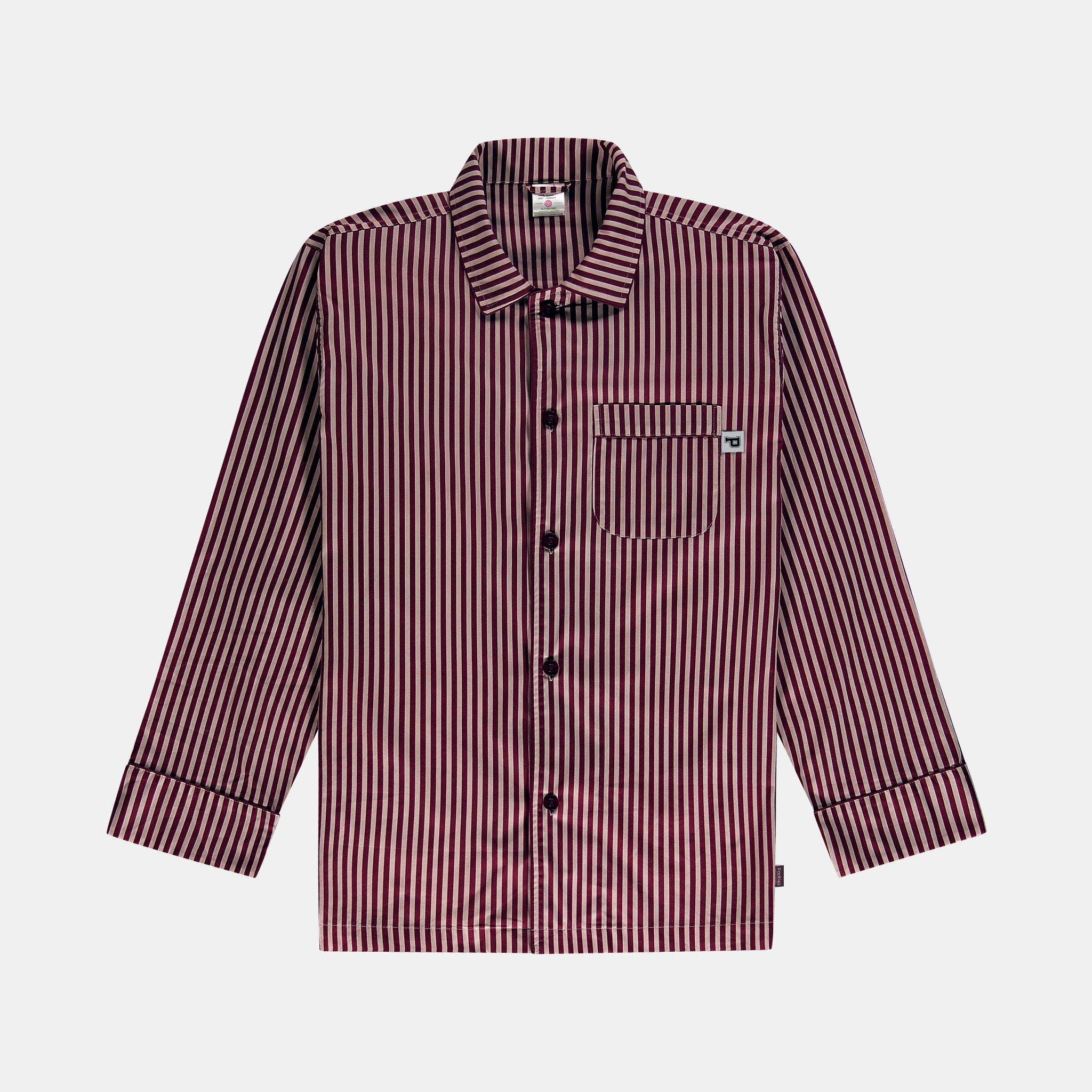 Striped Pyjama Shirt - Red/Pink