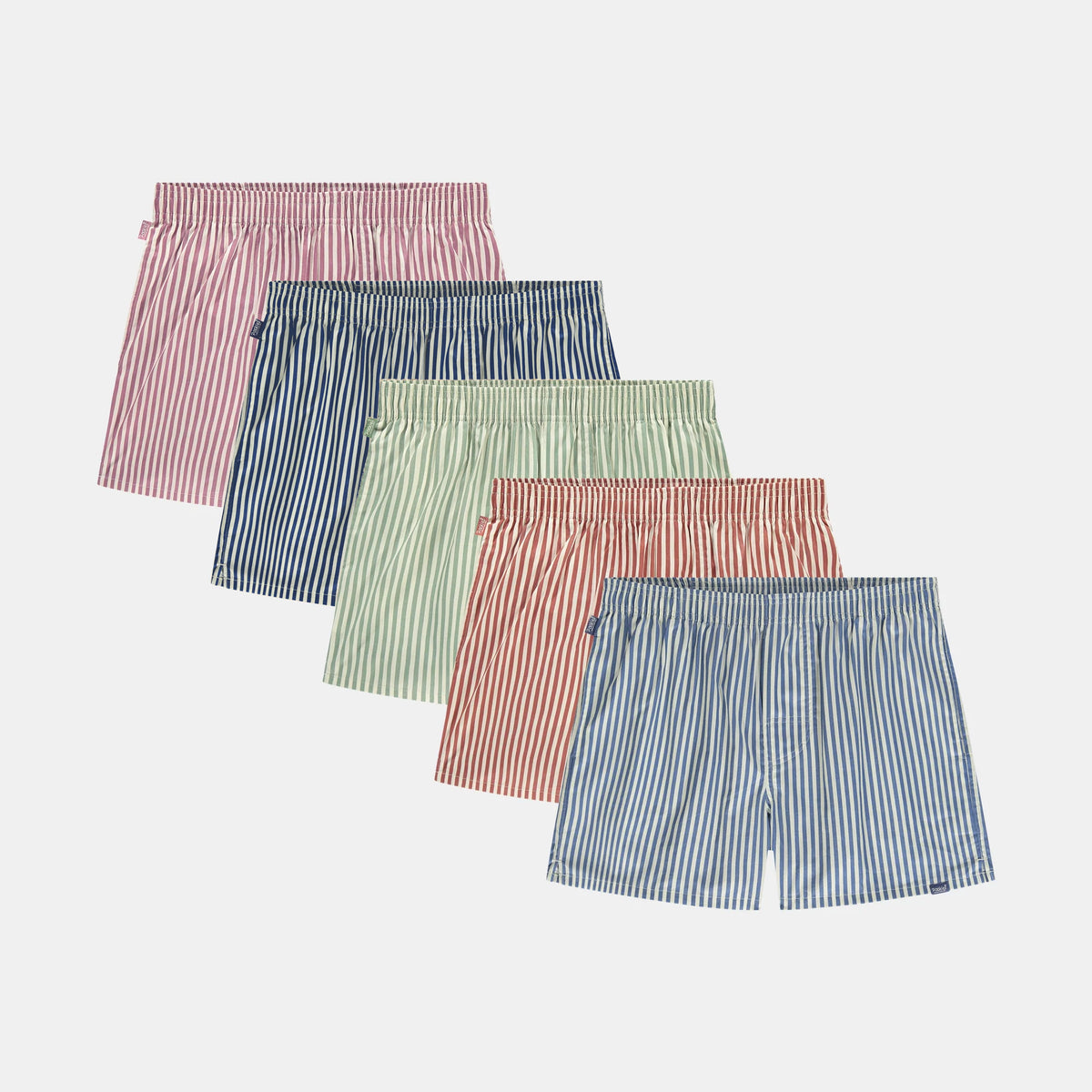 5-Pack Striped boxer shorts by Pockies, front view