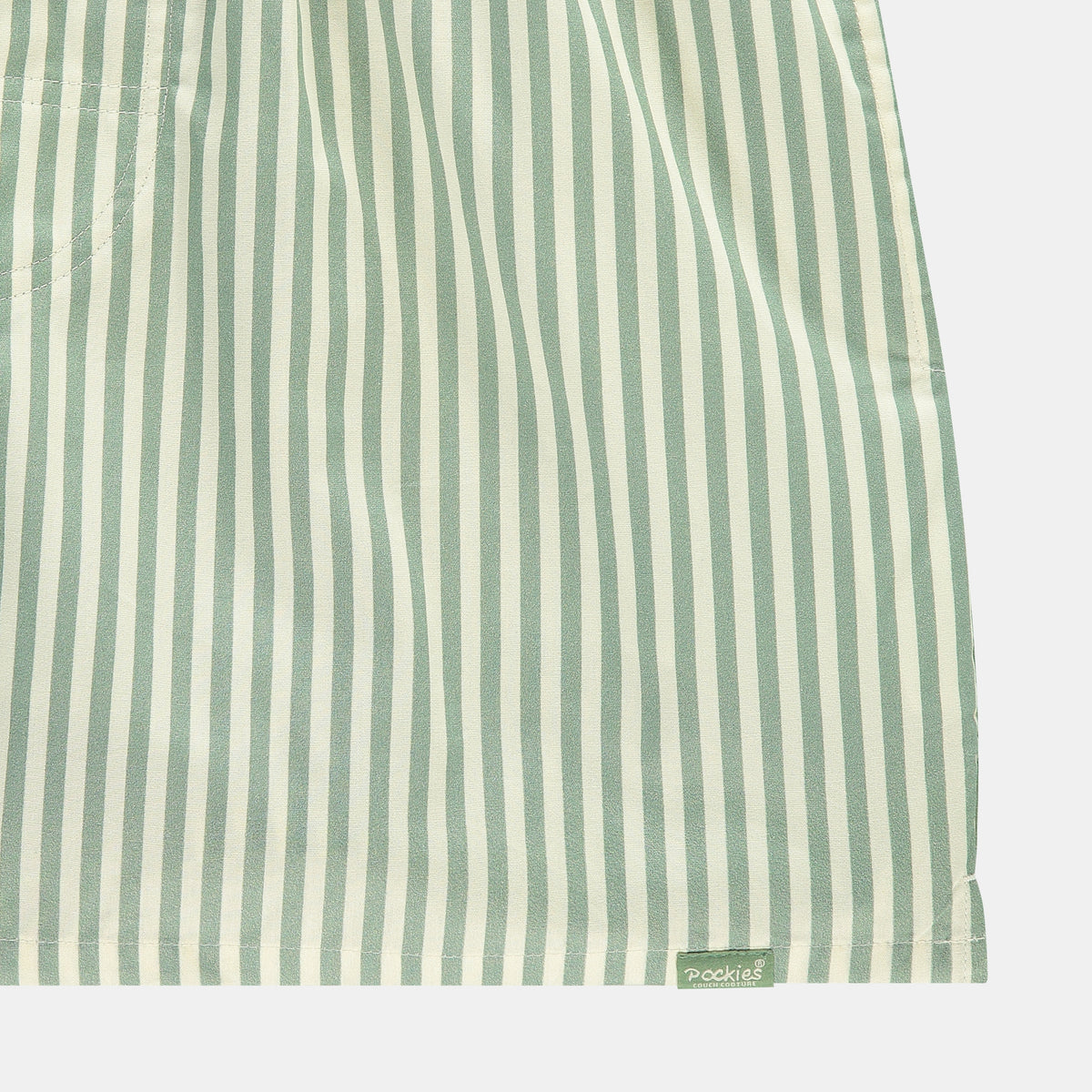 2-Pack Striped boxer shorts by Pockies, Green Striped pair, detail