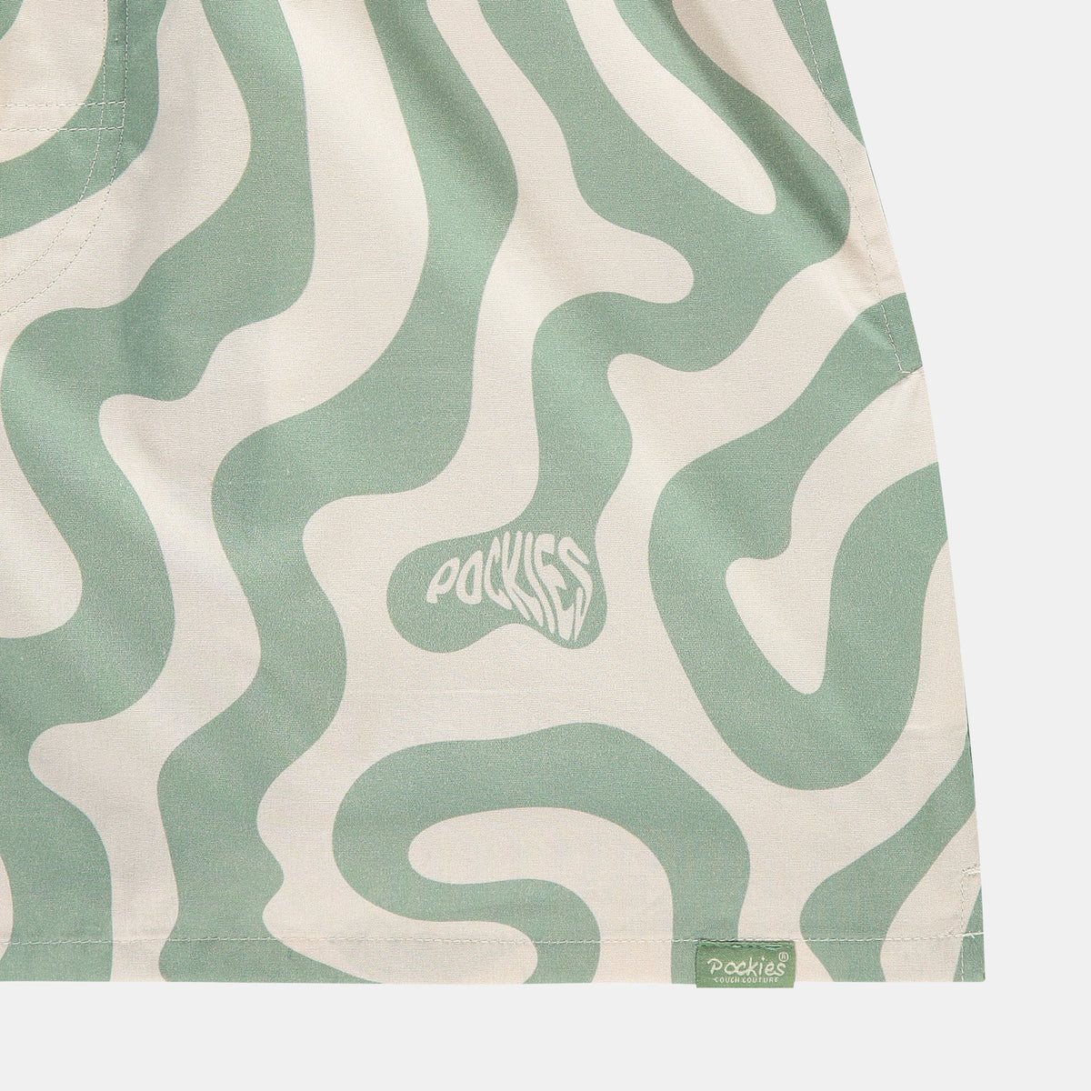 Green Swirls boxer shorts by Pockies, detail